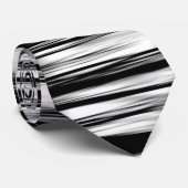 Cravate noire et blanche de rayure de vague (Roulé)