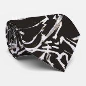 Cravate noire et blanche de série (Roulé)