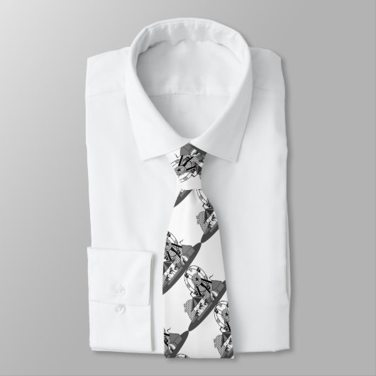 Cravate noire et blanche de thème de carnaval (Attaché)