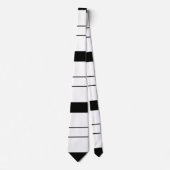 Cravate noire et blanche élégante de rayures (Devant)