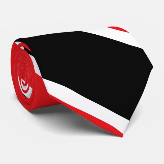 Cravate noire et blanche rouge de rayure (Roulé)