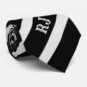 Cravate noire et grise avec Monogramme (Roulé)