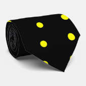Cravate noire et jaune de point de polka (Roulé)