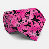 Cravate noire et rose indispensable pour les homme (Roulé)