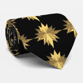Cravate noire étoile d'or (Roulé)