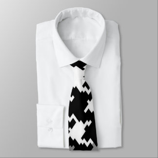 Cravate Noire Gris Et Blanc Plaid