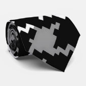 Cravate Noire Gris Et Blanc Plaid (Roulé)