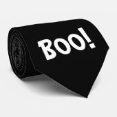 Cravate NOIRE HALLOWEEN BOO (Roulé)