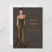Cravate noire Invitation pour la danse et le dîner (Devant)