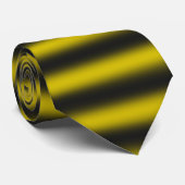 Cravate noire/jaune de rayures de couleur de (Roulé)