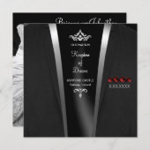 Cravate noire Luxe Destination Invitation (Devant / Derrière)