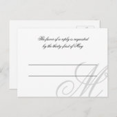 Cravate noire | Noir Blanc | Carte postale RSVP (Devant / Derrière)