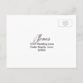 Cravate noire | Noir Blanc | Carte postale RSVP (Dos)