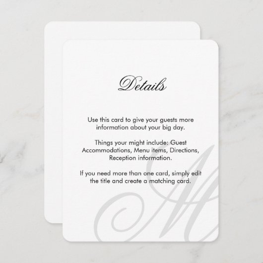 Cravate noire | Noir Blanc | Insérez carte (Devant / Derrière)