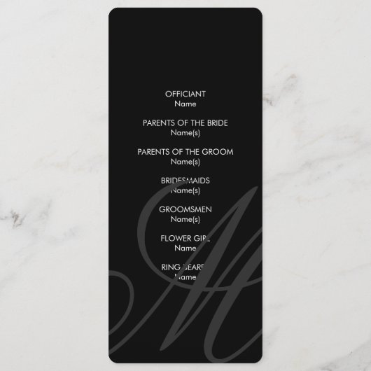 Cravate noire | Noir Blanc | Programme (Dos)