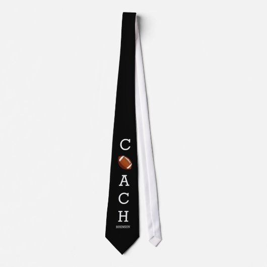Cravate noire nommée faite sur commande (Devant)