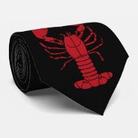 Cravate noire rouge de homard mignon