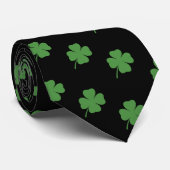 Cravate noire shamrock (Roulé)