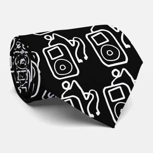 Cravate noire tirée de cravate d'iPod (Roulé)