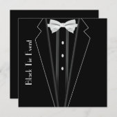 Cravate noire Tuxedo Invitation officielle (Devant / Derrière)