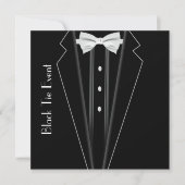 Cravate noire Tuxedo Invitation officielle (Devant)
