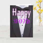 Cravate noire tuxedo joyeuse carte d'anniversaire (Fleur jaune)