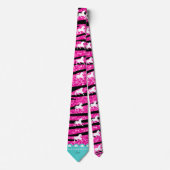Cravate Nom blanc licorne rose chaud parties scintillant z (Devant)