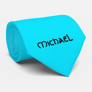 Cravate Nom celtique bleu fluorecent néon vibrant