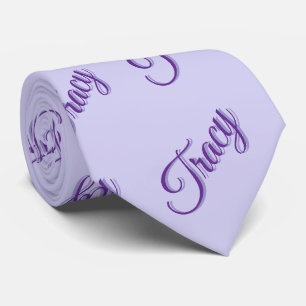 Cravate Nom de fille Tracy en violet,