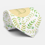 Cravate Nom du monogramme personnalisé Nature Fern Motif f (Roulé)