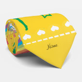 Cravate Nom gymnastique jaune arc-en-ciel licornes (Roulé)