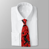 Cravate Nom neon rouge parties scintillant lutte coeurs ar (Attaché)