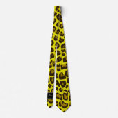Cravate Nom personnalisé jaune léopard motif (Dos)