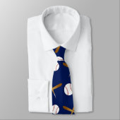 Cravate Nom personnalisé marine bleu baseball (Attaché)