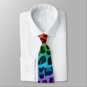 Cravate Nom personnalisé motif léopard arc-en-ciel (Attaché)