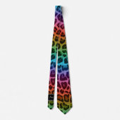 Cravate Nom personnalisé motif léopard arc-en-ciel (Dos)