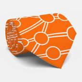 Cravate Nombreuses routes II Orange & Blanc sur Orange (Roulé)