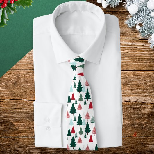 Cravate Nordic Pine Forest Christmas Pattern Men's