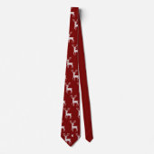 Cravate Nordique Deer Maroon Personnaliser Initiale (Devant)