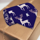 Cravate Nordique Deer Maroon Personnaliser Initiale