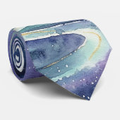 Cravate Northern Lights Night Sky Romantic Landscape (Roulé)