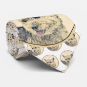 Cravate Norwich Terrier Peinture - Cute Original Dog Art (Roulé)