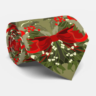 Cravate Nostalgale Mistletoe et Holly Christmas