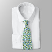 Cravate Nostalgique Blue Morning Glory Unisex Necktie (Attaché)