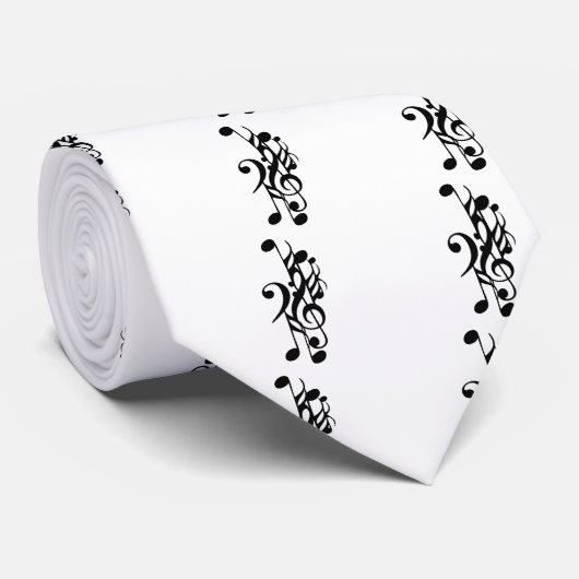 Cravate Notes de musique (Roulé)