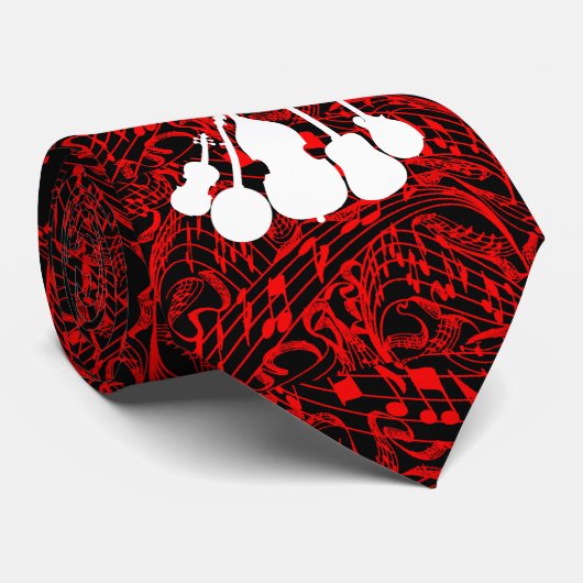 CRAVATE NOTES DE MUSIQUE AVEC LA BANDE DE 5 MORCEAUX (Roulé)