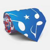 Cravate Notes de musique blanche amusante sur le dégradé r (Roulé)