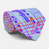Cravate Notes de Musique Colorées (Roulé)