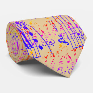 Cravate Notes De Musique En Multi-Couleurs