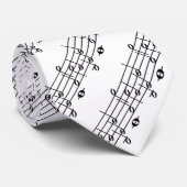 Cravate Notes de musique en noir et blanc (Roulé)